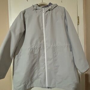 Nuage Lightweight Hooded Rain Jacket 1X Gray Waterproof Coat